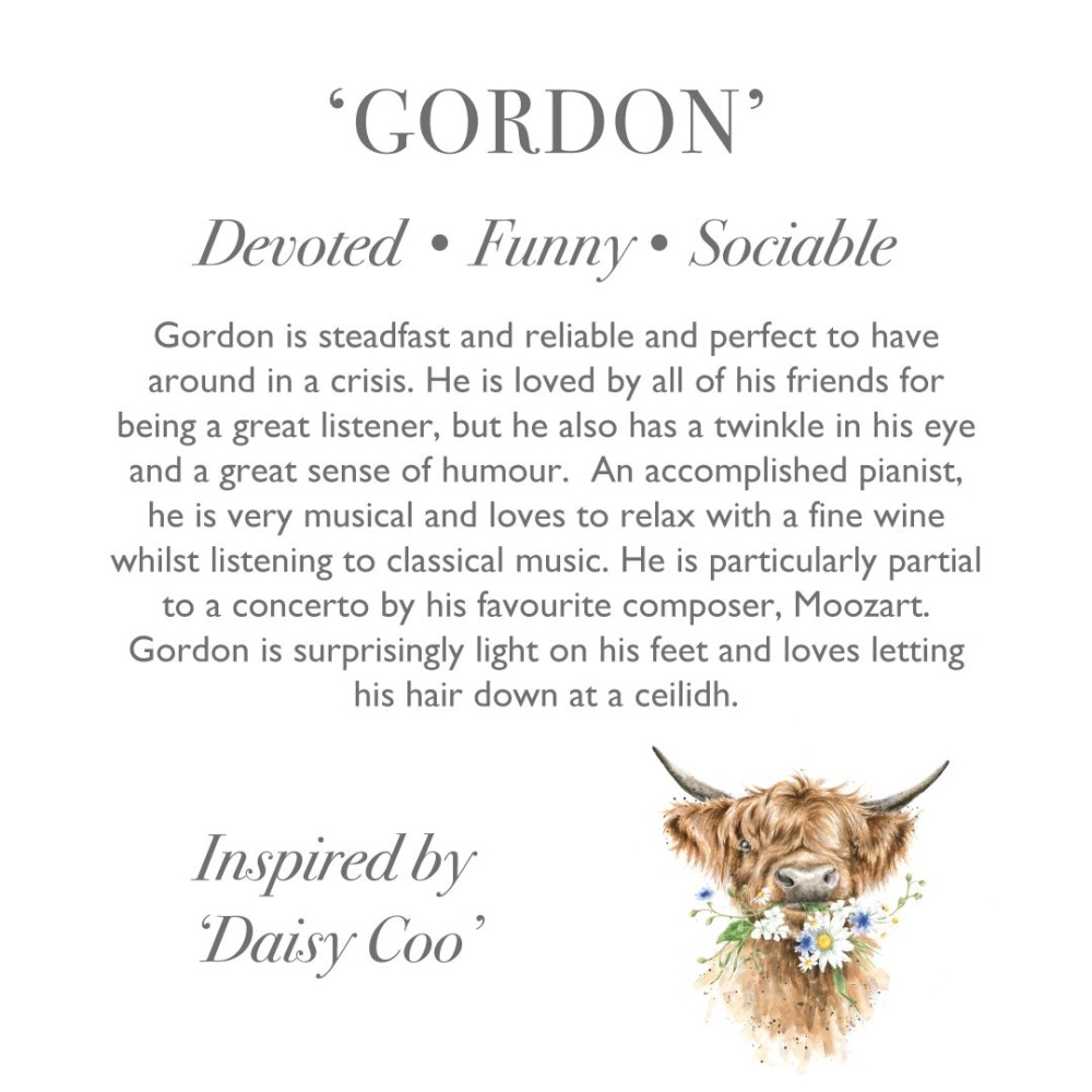 Wrendale Designs Gordon Highland cow plush character Soft Toy