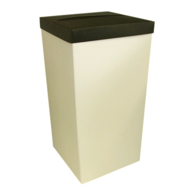 Ivory Wedding Post Box with Black Lid - Card Receiving Box