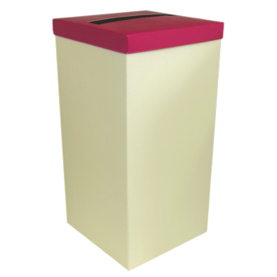 Ivory Wedding Post Box with Hot Pink Lid - Card Receiving Box