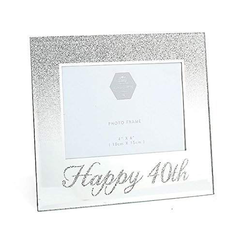 Happy 40th Silver Mirror & Glitter 4'' x 6'' Photo Frame - 40th Birthday Gift