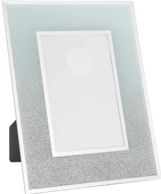 White and Silver Glitter  4'' x 6'' Picture Photo Frame