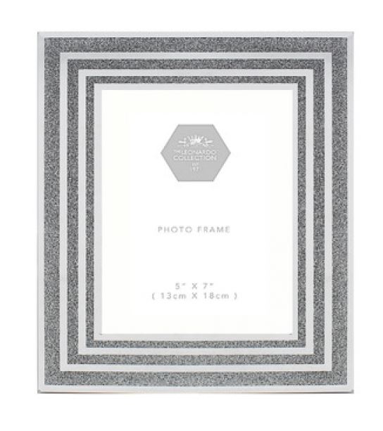 Silver with Glitter  5'' x 7'' Picture Photo Frame