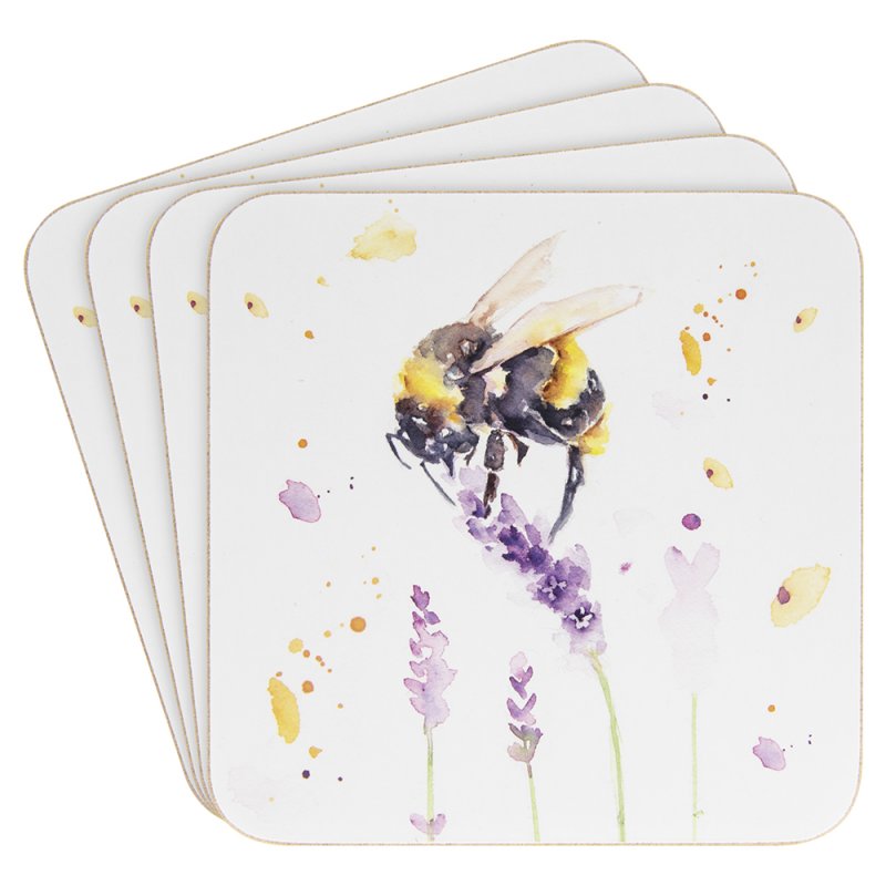 Country Life Bumble Bee  Set Set Of 4 Coasters