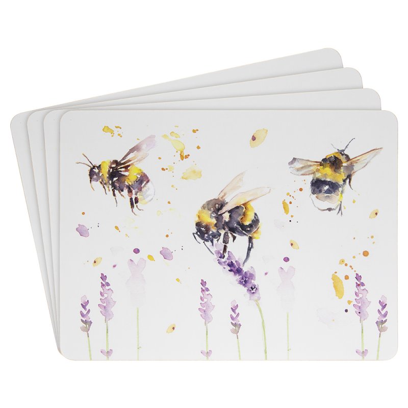 Country Life Bumble Bee Set Of 4 Placemats Dining Table Place Mats