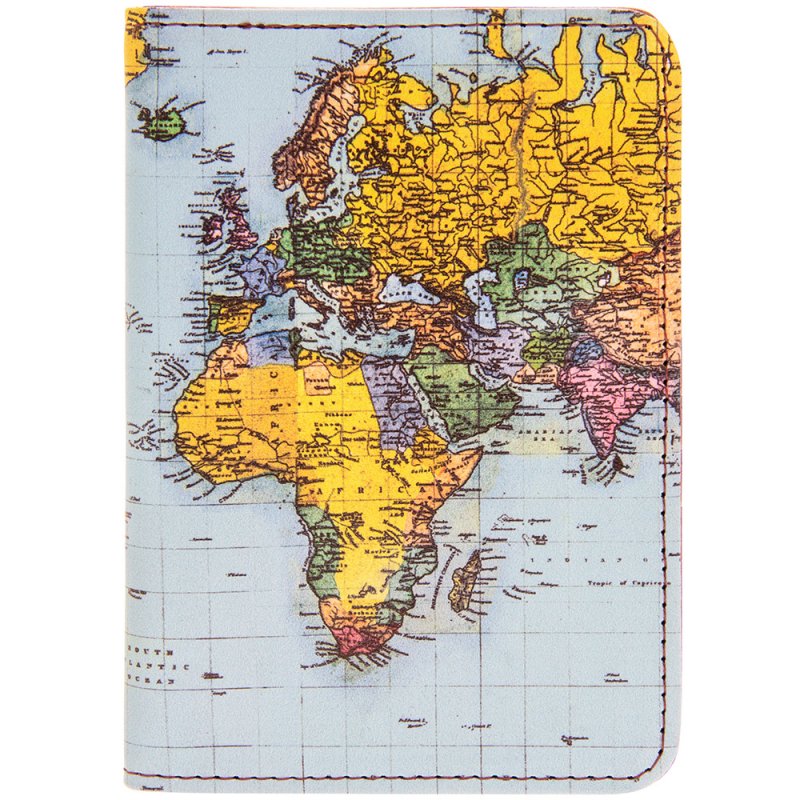 World Traveller Map Print Passport Case / Holder