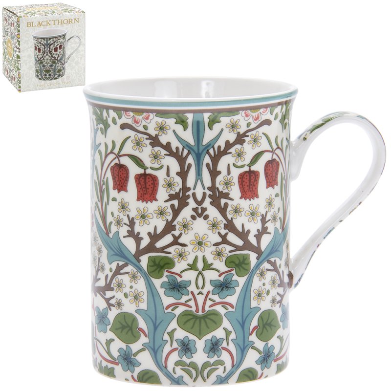 William Morris Blackthorn - Beautiful Floral Fine China mug - Gift Boxed