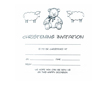 Luxury Christening Invitations - Teddy Bear