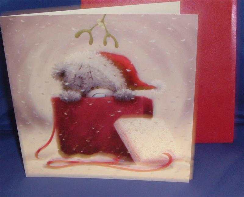 Me to You Christmas Card - ''Fiancee'' Tatty Peeking out of Gift