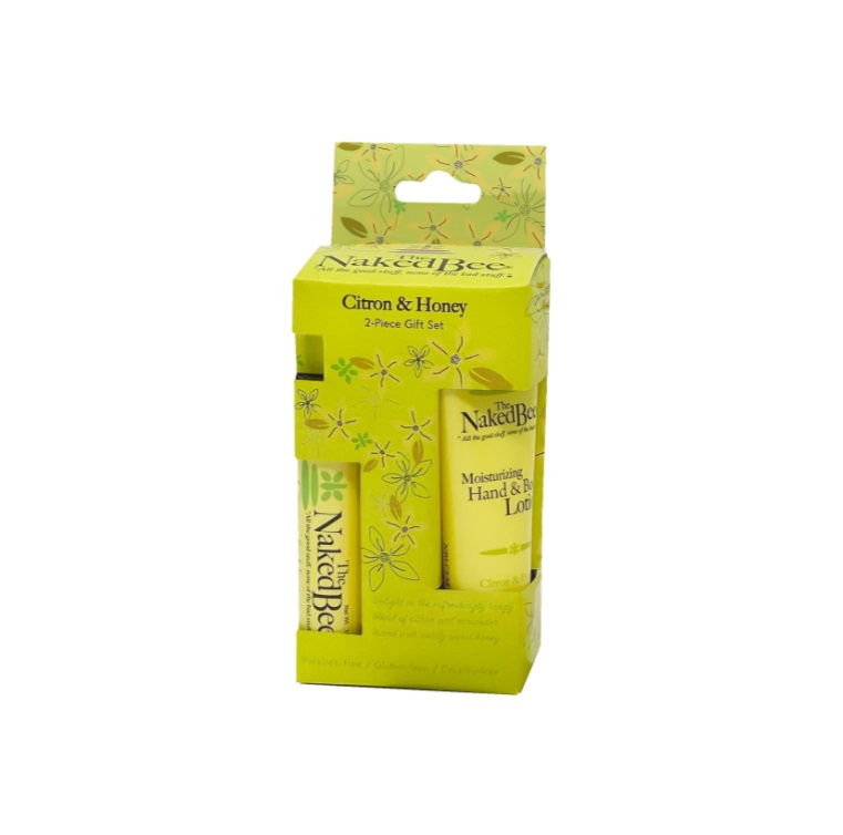 Naked Bee Pocket Pack Hand Cream & Lip Balm - Citron and Honey