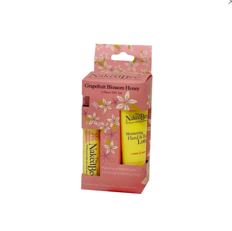 Naked Bee Pocket Pack Hand Cream & Lip Balm - Grapefruit Blossom