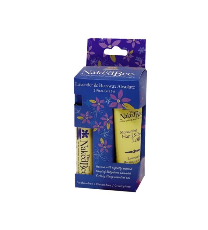 Naked Bee Pocket Pack Hand Cream & Lip Balm - Lavender and Beeswax Absolute