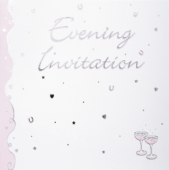 Pink Champagne Luxury Wedding Evening Invitations