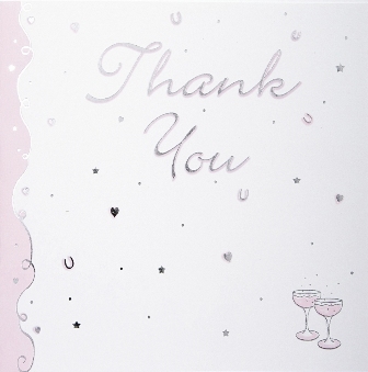 Pink Champagne Luxury Wedding Thank You Cards