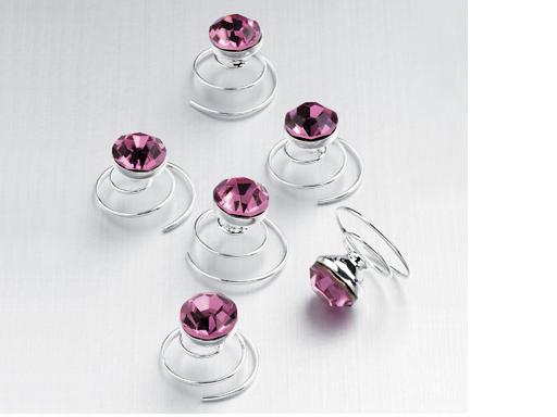 Rose Pink Swirl Hairpins - Pack of 6