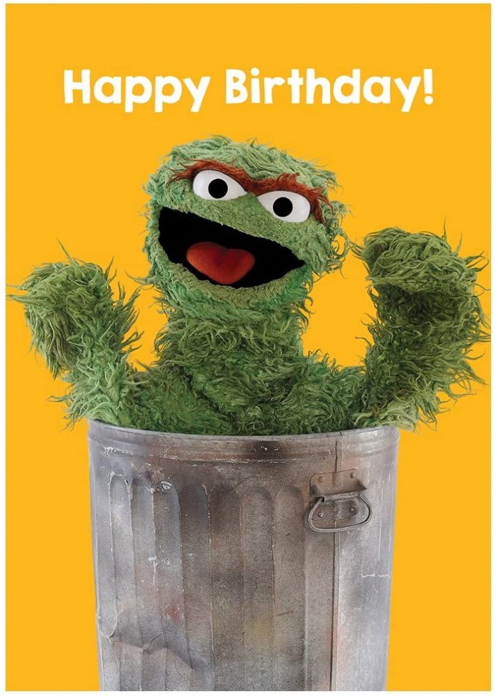 Oscar The Grouch Sesame Street Happy Birthday - Greeting Card