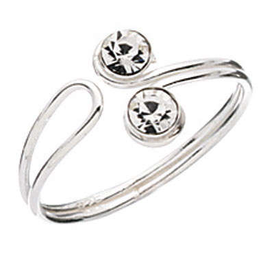 Silver and Cubic Zirconia Toe Ring