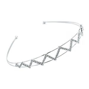Silver Crystal Zig Zag Headband