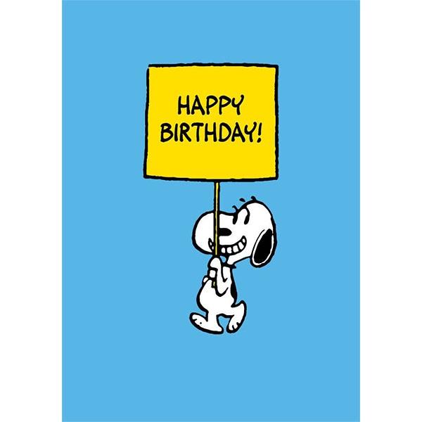 Snoopy Happy Birthday Sign - Greeting Card
