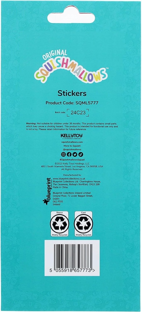 Squishmallows Puffy Stickers 50 Puffy Stickers - threelittlebears.co.uk