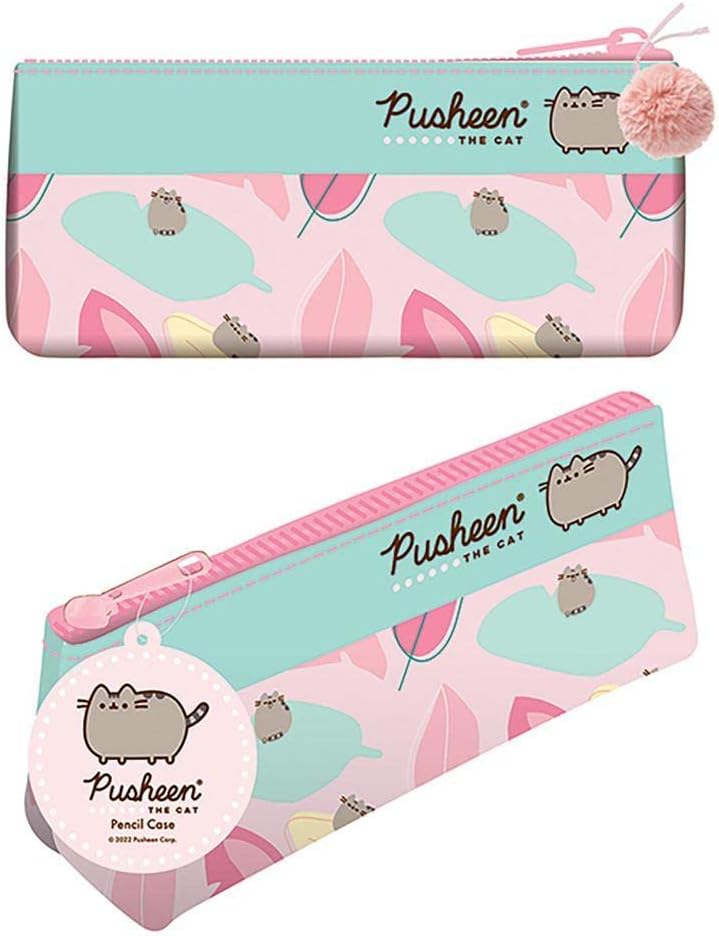 Pusheen The Cat Pink/Green Pastel Pencil Case Makeup Bag Kawaii