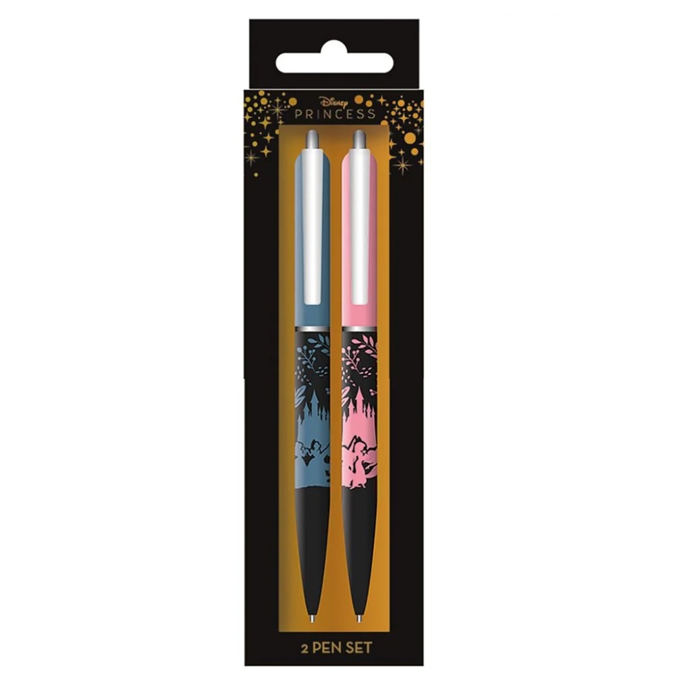 Disney Princess Dark Floral Set of 2 Ballpoint Pens Gift Boxed