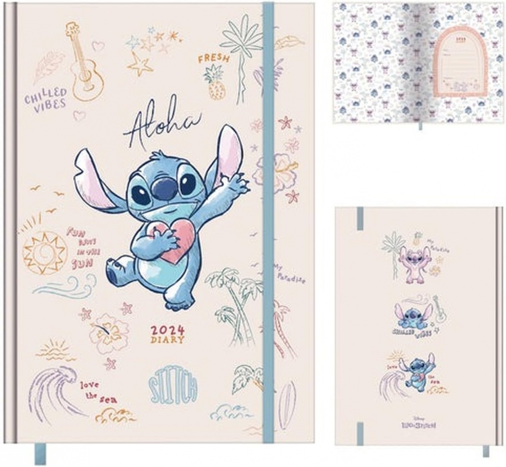 Disney Lilo and Stitch Aloha Hardcover 2024 Diary A5 Day per page
