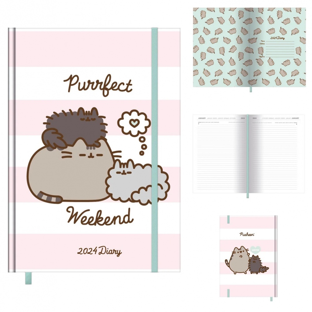 Pusheen Purrfect Weekend Hardcover 2024 Diary A5 Day per page
