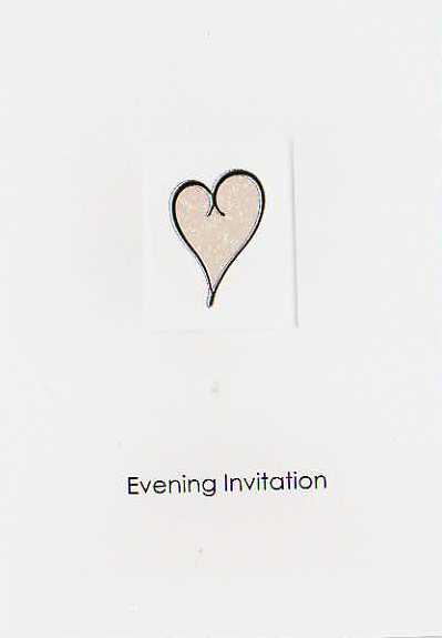 White Single Heart Luxury Wedding Evening Invitations