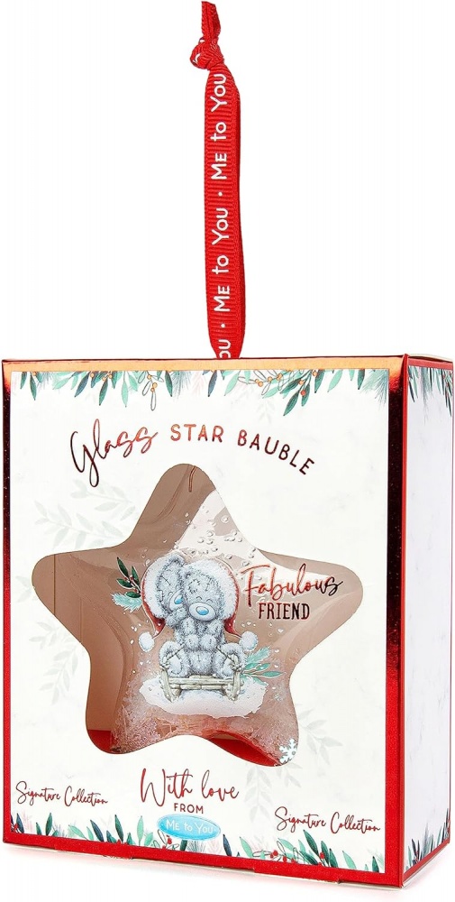 Me to You Tatty Teddy 'Fabulous Friend' Star-Shaped Christmas Bauble in ...