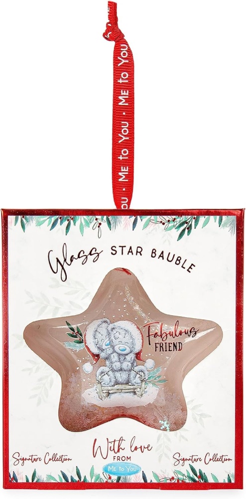 Me to You Tatty Teddy 'Fabulous Friend' Star-Shaped Christmas Bauble in ...