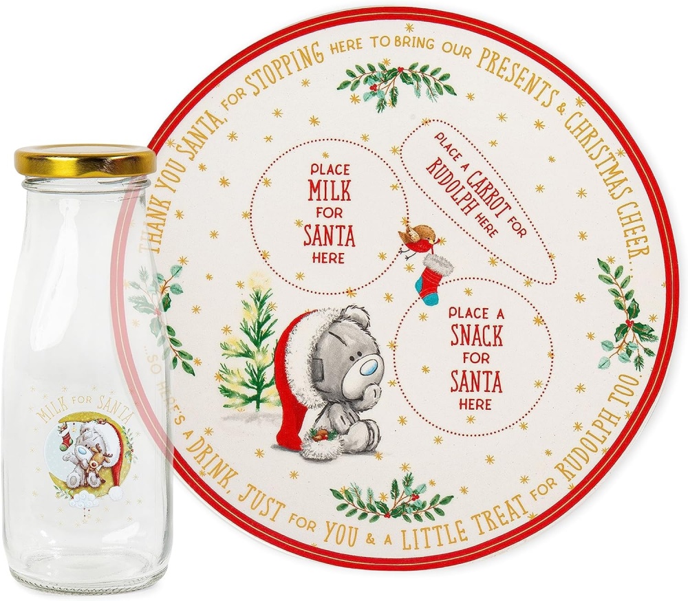 Me to You Tiny Tatty Teddy Christmas Eve Plate and Bottle Set