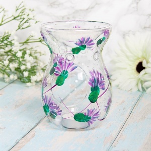 Thistle Hand Painted Oil Burner Wax Melt Warmer Tealight Candle Holder