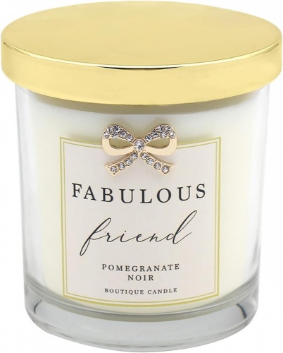 Fabulous Friend Pomegranate Noir Boutique Jar Candle with Bow Embellishment