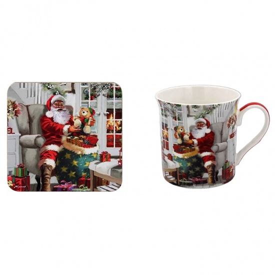 Santa Claus Christmas Mug and Coaster Set - Boxed Set