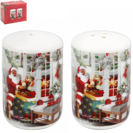 Santa and Christmas Tree Salt and Pepper Set - Gift Boxed