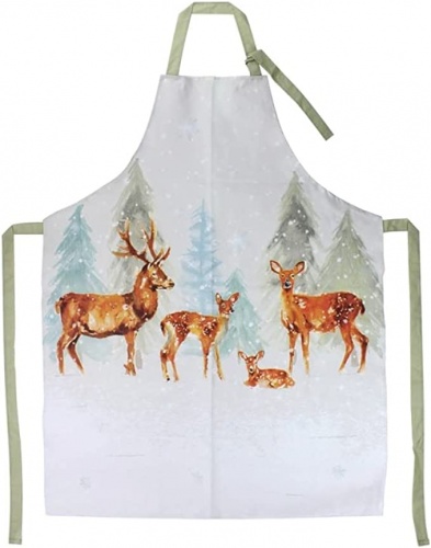 Stag and Deer Forest Family Adult Cotton Apron