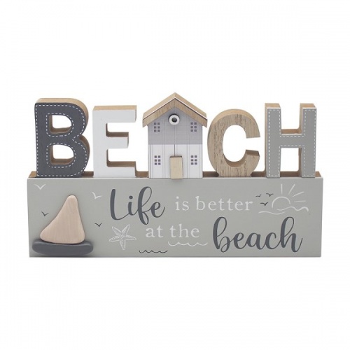 Beach wooden freestanding plaque Life is better at the beach