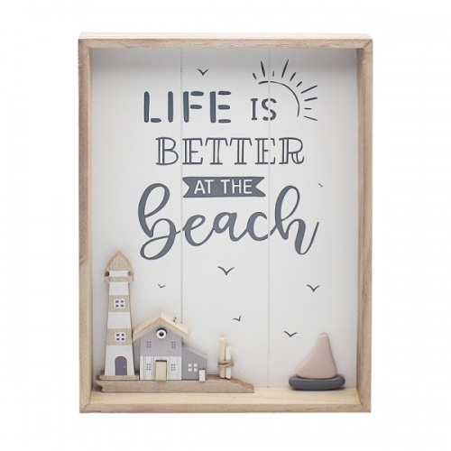Life is better at the beach Large Wooden Plaque