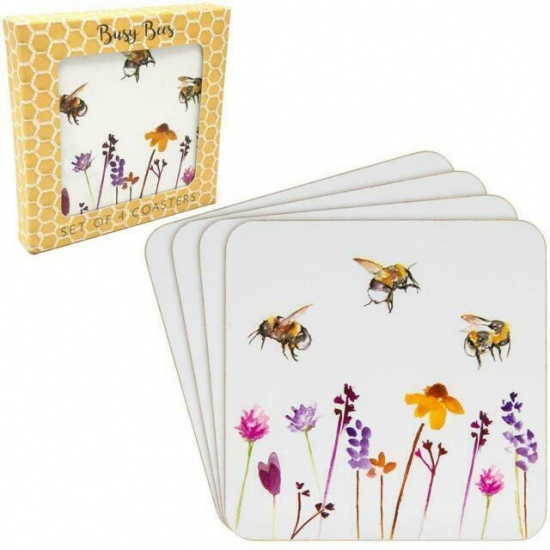 Busy Bees Set Set Of 4 Coasters