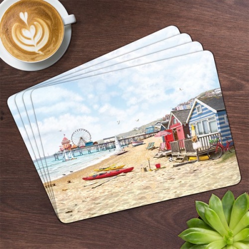 Sandy Bay Seaside Nautical Set Of 4 Placemats Dining Table Place Mats
