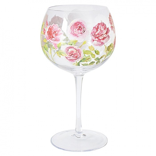 Rose Garden Balloon Glass Gin and Tonic Floral Gin Copa Glass