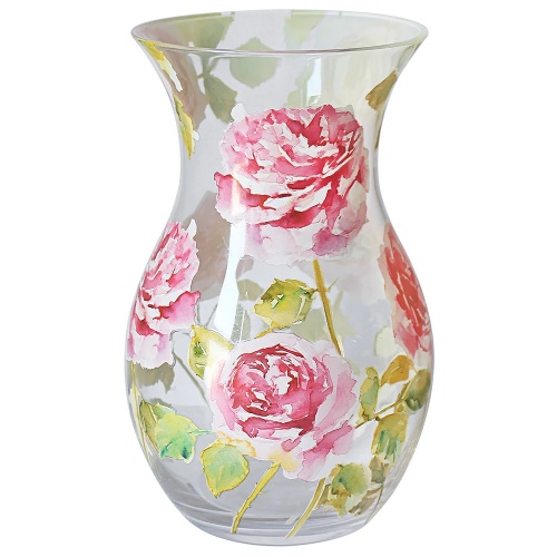 Rose Garden Glass Vase Gift Boxed Floral