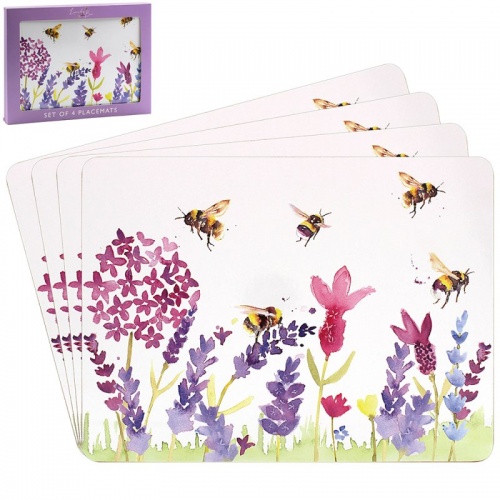 Lavender and Bees Set Of 4 Placemats Dining Table Place Mats