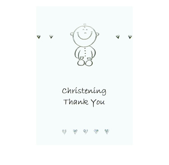 Luxury Christening Thank You for Gift Cards - Cute Baby