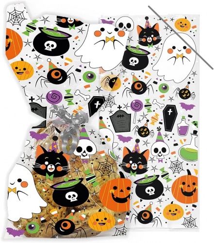 Halloween Fun 20 x Trick or Treat Party Favour Sweet Cellophane Bags
