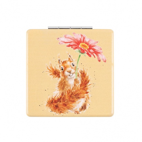 Wrendale Designs Squirrel Flowers Come After Rain Compact Mirror Gift Boxed