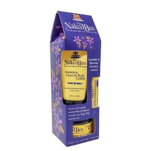 The Naked Bee - Lavender & Beeswax Absolute Gift Set Collection - Body Butter, Lotion Lip Balm