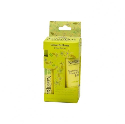 Naked Bee Pocket Pack Hand Cream & Lip Balm - Citron and Honey