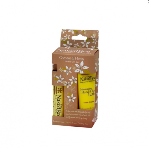 Naked Bee Pocket Pack Hand Cream & Lip Balm - Coconut and Honey