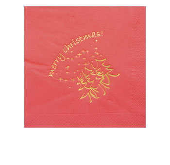 Red Dinner Napkins - Merry Christmas